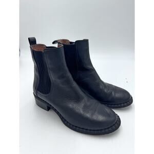 Gentle Souls Best Elastic Bootie Black Leather Size 7